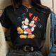 thumbnail image 1 of KISS Mickey and Minnie Cute Women's Top O-Neck Summer Women's T-Shirt Kawaii Mickey Mouse Casual TopXL Gao Jinjia LED, 1 of 2