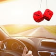 thumbnail image 6 of LYCAQL 2 Dice 1 Pack Retro Hanging Dice for Car Mirror Black and White (Nostalgic 80’s Fuzzy Car Dice for Mirror) Plush Car Accessories, 6 of 8