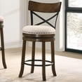 thumbnail image 5 of Furniture of America Zaren Wood Swivel Barstool-Set of 2, Oak, 24-in, 5 of 7