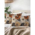 thumbnail image 3 of Waterproof Outdoor Throw Pillows with Inserts 12"x20", Burnt Orange Grey Black Flower Soft Decorative Pillowcases for Couch Bedroom, Spring Floral Botanical Pillow Covers for Sofa Living Room, 3 of 8