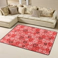 thumbnail image 1 of DouZhe Cute Hearts Doodles Pink Pattern Area Rugs Non-Slip Machine Washable Floor Mat, Style Carpet Doormat, 63x48 inches, 1 of 6
