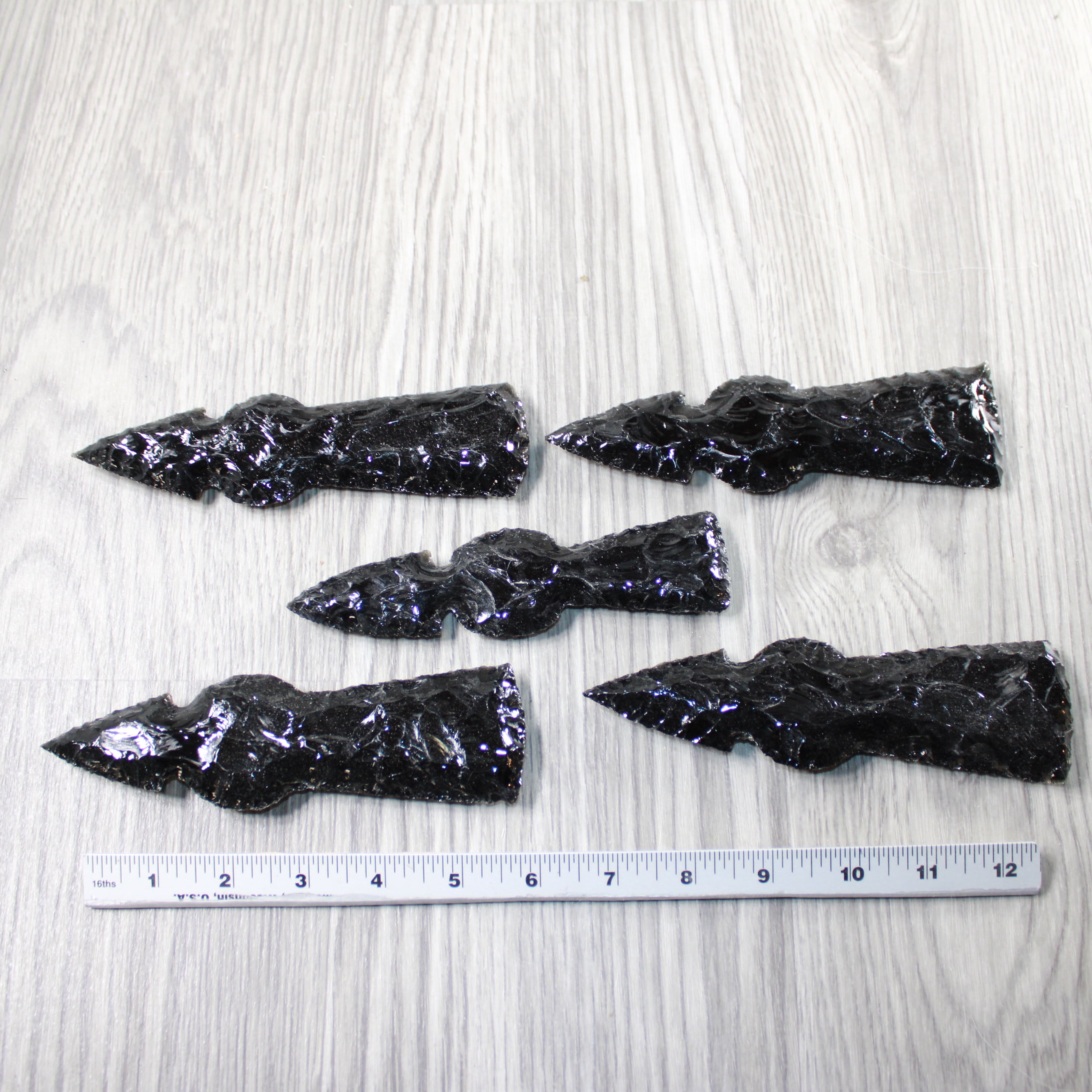 5 Obsidian Ornamental Tomahawk Heads #4840  Ax Axe Hatchet
