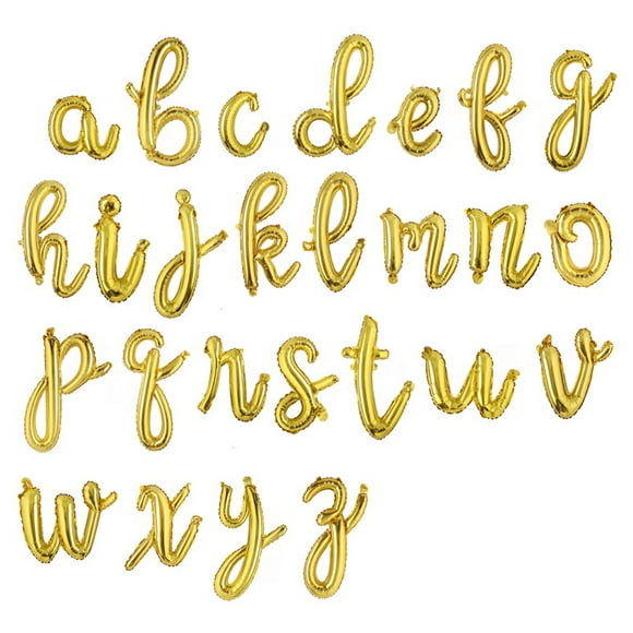 18 inch Gold DIY a-z Handwriting lowercase letters name Foil balloon Letter character birthday Wedding party decoration Balloon