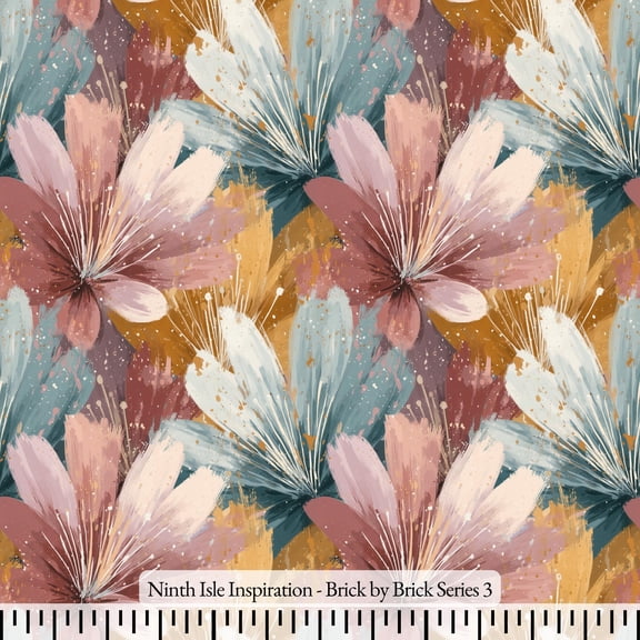 Ninth Isle Inspiration - Brick by Brick Series - 100% Rayon Fabric By The Yard (Series3, Swatch(11"x11"))