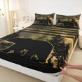 thumbnail image 4 of Manfei Woodland Bear Bed Sheets,American Flag Full Size Sheets,Geometric Pixel Art Decor,4-Piece,1 Flat Sheet, 1 Fitted Sheet and 2 Pillowcases, 4 of 6
