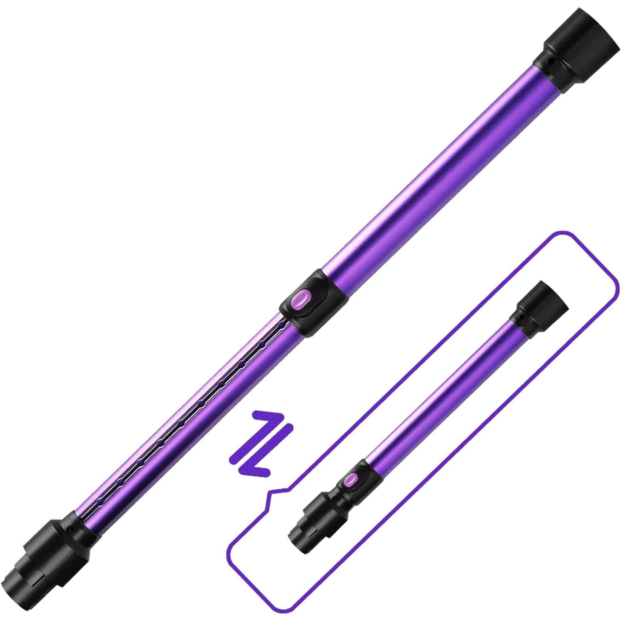 Replacement Extension Wand for Dys*on V7 V8 V10 V11 V15 Stick Vacuum, Adjustable 17.72 to 27.56 Inch, Purple, Quick Release
