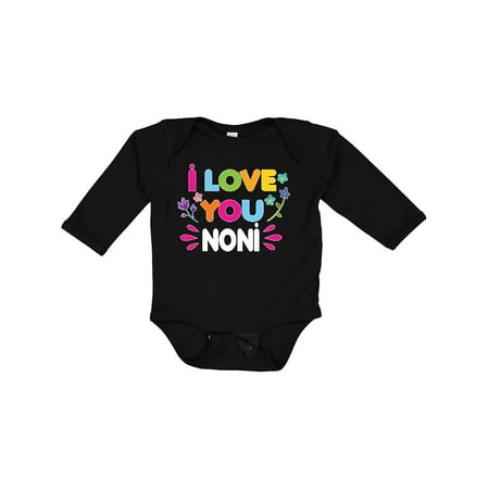 

Inktastic I Love You Noni with Flowers Girls Long Sleeve Baby Bodysuit
