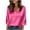 Hot Pink 3/4 length sleeve womens tops, variant on Satin Tops for Women for Evening Party Loose Fit V Neck 3/4 Sleeve Blouses Dressy Holiday Cocktail Top Ladies Satin Blouse White L
