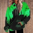 thumbnail image 2 of Women Plus Size Hoodies Loose Tie-Dye Printing Hooded V-neck Pocket Long Sleeve Sweatshir, 2 of 7