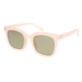 thumbnail image 2 of Womens Rectangular Boyfriend Fashion Hornrim Plastic Sunglasses Pink Gold Mirror, 2 of 4