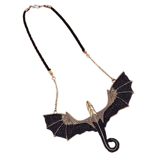 BESTYASH Collar De Con Colgante Dragón En Negro Para Estilo Chic Y Uso En Viajes
