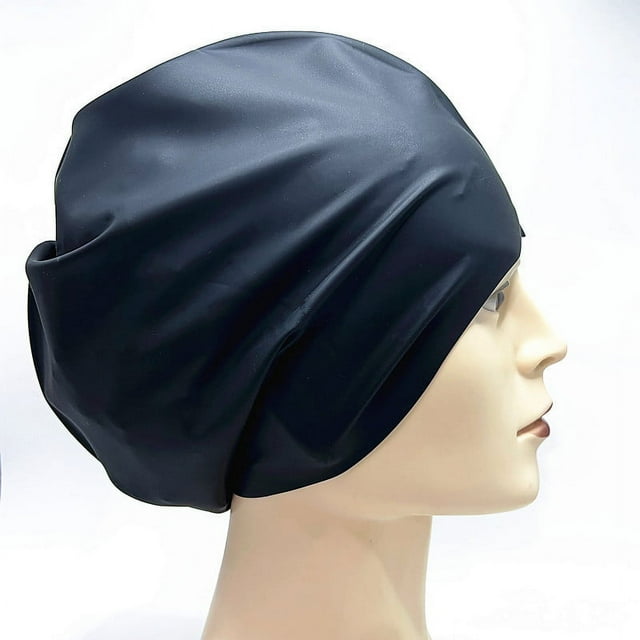 Gorro de natación para el cabello - Gorros de natación para mujeres y hombres - Gorros de natación extra grandes - Gorro de natación de silicona impermeable -