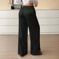 thumbnail image 4 of Womens Leopard Print Pants Wide Leg Lounge Sweatpants Elastic Waist Casual Trousers with Pockets, 4 of 8