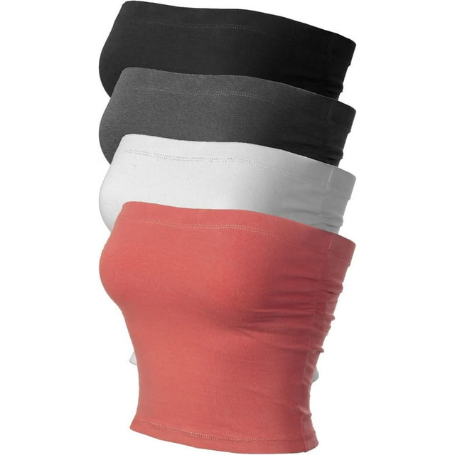 ORUYROP Haut Tube Basique Aguichant Sans Bretelles à Double Couche pour Femme, Lot de 3