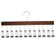 thumbnail image 4 of NIYANGLE 1Pcs Hanger With Clips Wooden Rectangular Dark Brown For Jeans And Trousers Space Saving Closet Organizer, 4 of 8