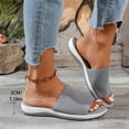 thumbnail image 2 of Dakaela Slides Sandals for Women Breathable Mesh Sports Athletic Casual Slippers Lightweight Non Slip Walking Shoes with Arch Support Grey 7.5, 2 of 8