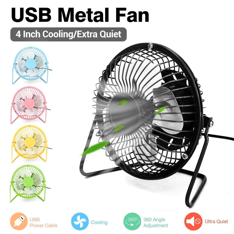 Glorytrack 4 inch Desk Fan USB Mini Portable Quiet Powered Computer PC Mac Laptop Cooling Table Fan for Work Home School Travel Office