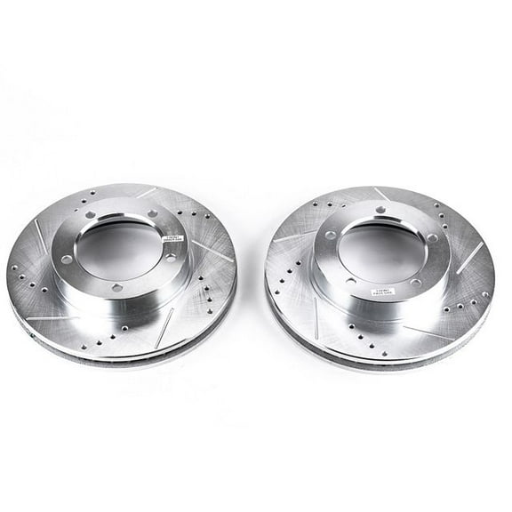 Power Stop Front Pair of Drilled and Slotted Brake Rotors JBR735XPR