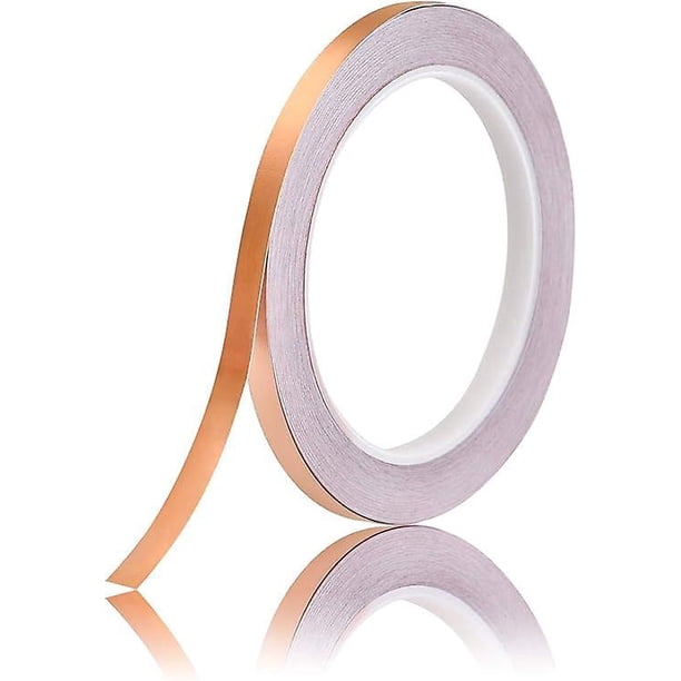 BR Tira de lámina de cobre de 0,05 mm de espesor, 8 mm * 20 m, conductor único, controlador de bala, vidrio coloreado, mantenimiento eléctrico, conexión a tierra, prevención de radiación