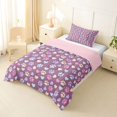 thumbnail image 2 of Homewish Cute Dog Paws Twin Comforter Sets,Kawaii Animal Bedding Set,Purple,Pink Reversible,2-Piece,1 Comforter and 1 Pillowcase, 2 of 7