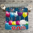 thumbnail image 3 of Ambesonne Colorful Quilted Bedspread Set 3 Pcs, Blue Colored Backdrop, King Size, Multicolor, 3 of 3