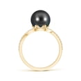 thumbnail image 2 of Angara Tahitian Cultured Pearl Ring with Diamond Loop in 14K Yellow Gold for Women | June Birthstone Jewelry for Her, 2 of 7
