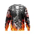 thumbnail image 2 of Broave Men's Halloween Skull Graphic Crewneck Sweatshirt, All Over Print Long Sleeve Casual Pullover Top, Gothic Skeleton Crew Neck Sweatshirt for Daily Wear & Halloween Party Outfit, 2 of 6