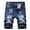Blue, variant on Turilly Men's Shorts Zipper Elastic Slim Casual Denim Shorts Play Wrap Ripped Mid-length Pants