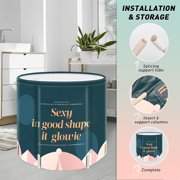 Portable Foldable Bathtub for Adults - Collapsible Travel Tub for Camping, Home & Spa - Space Saving, Durable PVC (Geometry)