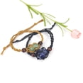 thumbnail image 4 of Xiao Hua Pulsera de cuentas hecha a mano, ideal para hombres y mujeres, tejida a mano con piedra natural marrón, con bolsa de malla ajustable y elástica (negro)., 4 of 4