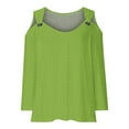 thumbnail image 4 of GigrtiJin Women Tops Dressy Casual Long Sleeve off the Shoulder Oversized Shirts Fashion Spring Solid Color Blouse, 4 of 5