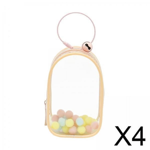 4x Bolsa De Almacenamiento De Figuras Portátil Bolsa Pequeña Transparente De PVC Bolsa De Almacenamiento De Figuras Colgantes Rosa