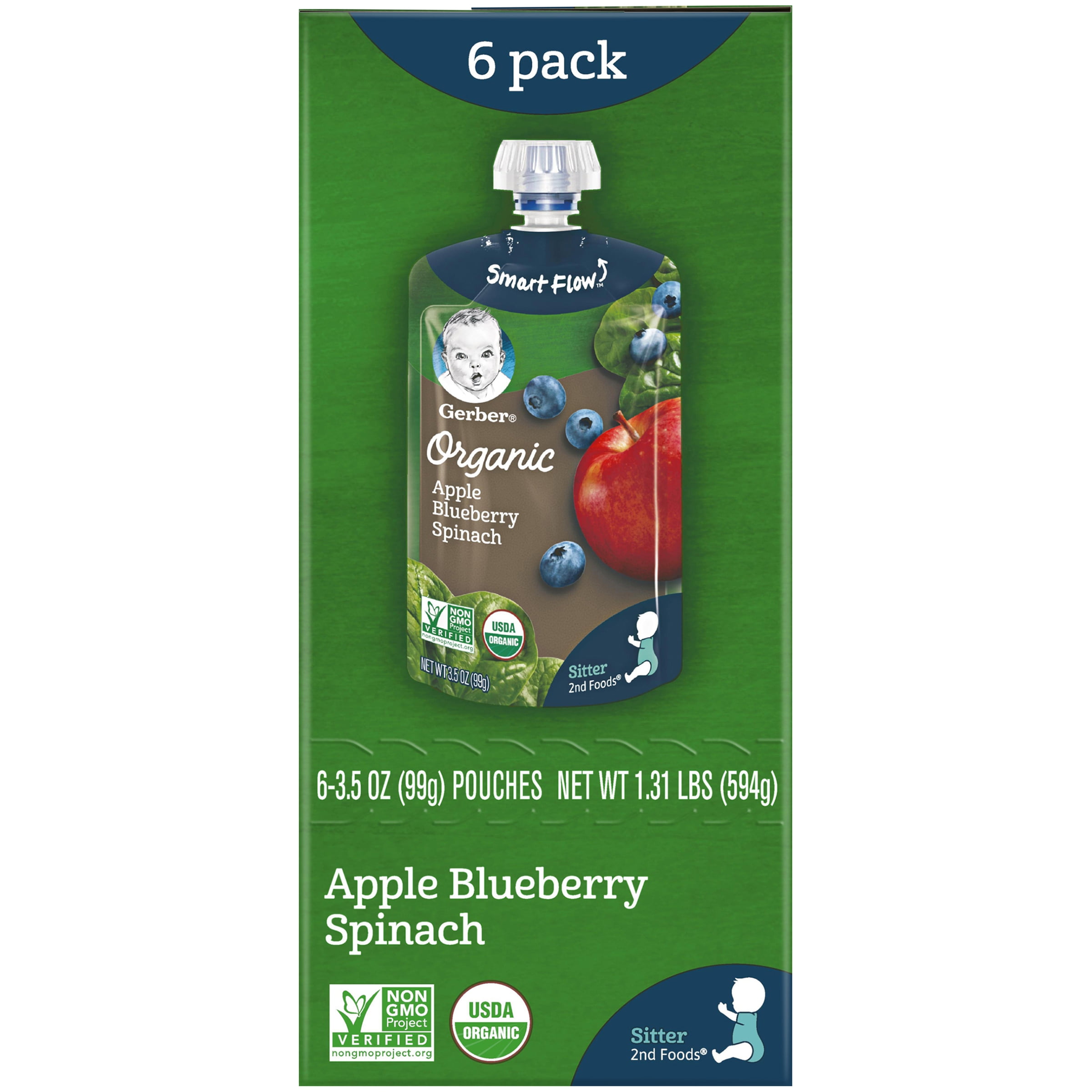 gerber organic apple blueberry spinach
