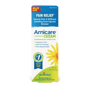 Boiron Arnicare Cream, Homeopathic Medicine for Pain Relief, Muscle Pain & Stiffness, Swelling from Injuries, Bruises, 4.2 oz
