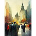 thumbnail image 1 of Autumn On Wall Street New York City Painting Unframed Wall Art Print Poster Home Decor, 1 of 3