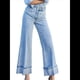 thumbnail image 2 of Pantalones Vaqueros de Mujer de Cintura Alta, Elásticos, con Dobladillo Enrollado y Pernera . Azul XL, 2 of 9