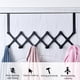 thumbnail image 5 of Naiovety Puerta trasera de acero inoxidable, 6 ganchos, soporte para puerta telescópico negro, colgador resistente, organizador de ropa para Almacenamiento y organización del hogar, 5 of 6