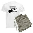 thumbnail image 6 of CafePress - I'd Rather Be Playing Guitar Men's Light Pajamas - Men's Light Loose Fit Cotton Pajama Set, 6 of 7