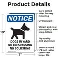 thumbnail image 2 of (2 Pack) Dogs In Yard No Trespassing OSHA Notice Sign 7 Inch X 10 Inch Indoor / Outdoor Rust-Free Aluminum Metal Signs for Workplace, Workshop, and Construction Site, Made in the USA, 2 of 8