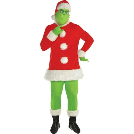 Amscan Grinch Santa Costume for Adults, Christmas Costume, Standard, with Included