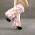 thumbnail image 3 of Yokua Women Winter Warm Faux Fur Leg Warmer Harajuku Colorful Dots Fuzzy Boot Cuffs, 3 of 10