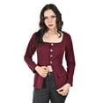 thumbnail image 4 of Blusa con botones metalicos Roman Fashion /Juvenil, 1912 (Vino) vino G, 4 of 5