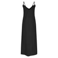 thumbnail image 5 of Efsteb Casual Summer Dresses for Women V-Neck Cotton Linen Spaghetti Strap Dress Summer Sundresses Solid Color Comfy Sleeveless Beach Vacation Dresses (Black,XL), 5 of 6
