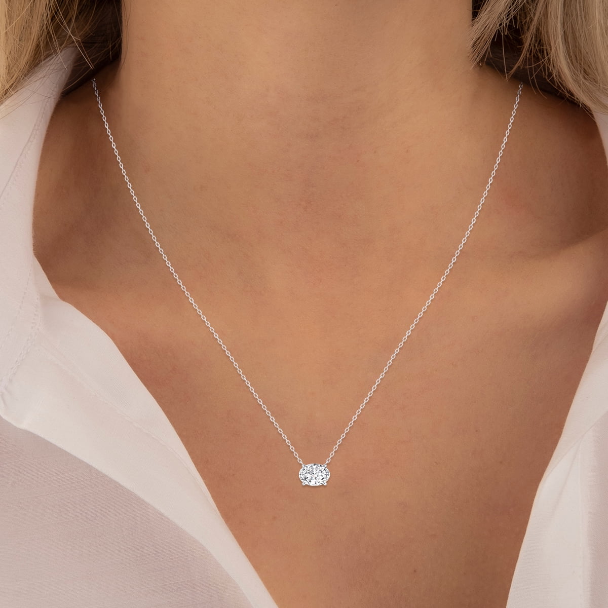 Floating Diamond Necklace : Gold and Silver Gemstone Pendants on Dainty  Chains : Arden Jewelers
