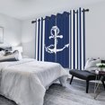 thumbnail image 4 of Nanqianyi Navy Stripes Nautical Anchor Blackout Curtains With Grommet Polyester Drapes, Living Room/Bedroom Windows Curtains,Set of 2,42x96 inch, 4 of 7