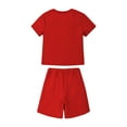 thumbnail image 5 of Tdoqot Boys Waffle Knit Outfit Sets- Short Sleeve Summer Casual Fashion Kids Ribbed T Shirts and Shorts Red Size 12, 5 of 8