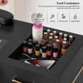 thumbnail image 3 of Manicure Table for Nail Tech, Glass Top Nail Desk w/Electric Dust Collector,  Beauty Workstation w/ 7 Drawers & Shelves (Black), 3 of 9