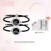 TOTWOO Long Distance Touch Bracelets for Couples, Vibration & Light up Bluetooth Pairing Jewelry Gifts for Girlfriend