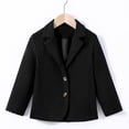 thumbnail image 3 of Ticikt Boys Girls Solid Casual Blazer, Lapel Button Long Sleeve Suit Jacket, Kids Formal Dress Outerwear,Black, 3 of 5