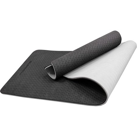 Bell & Howell Extra Thick TPE Yoga Mat  72”L x 24”W x ½ Inch Thickness  Slip Resistant Technology  High Density  Strap Included  Black/Gray